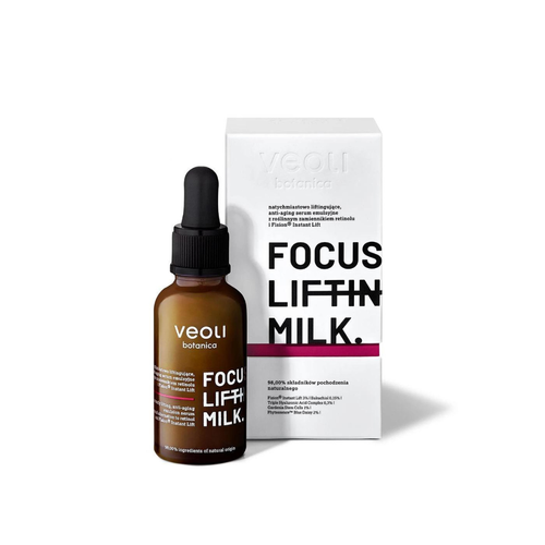 Natychmiastowo liftingujące, anti-aging serum emulsyjne z roślinnym zamiennikiem retinolu i Fision® Instant Lift FOCUS LIFTING MILK